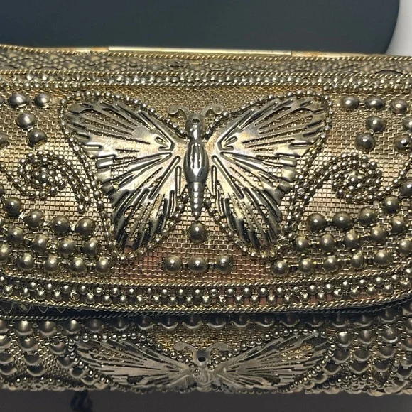 Brass Hammered Butterfly Bag - Picture 2 of 6